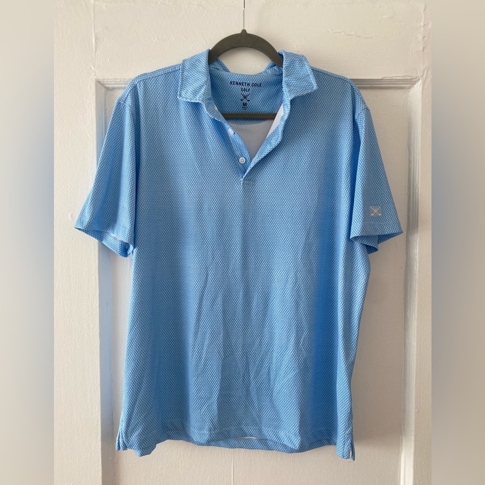 Kenneth Cole Light Blue Short-Sleeve Performance Polo